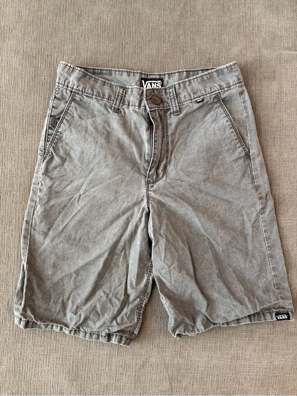 Vans Boys Gray Casual Flat-Front Shorts